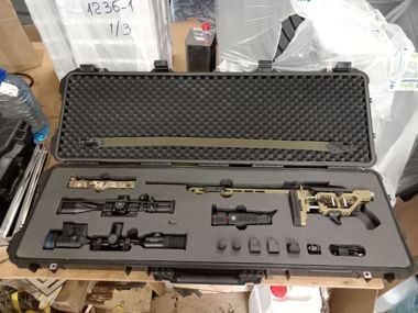 Кейс с ложементом (изолон) для карабина CZ 557 308 win, с прицелом Vortex, тепловизором Pulsar, тепломонокуляром, ДТК, зарядные устройства и АКБ.